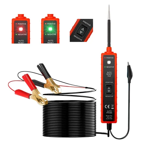 Probador de sonda de cortocircuito de potencia, luz de prueba LED de 6V-24V, ubicación de seguimiento de cortocircuitos y alarma de zumbador,