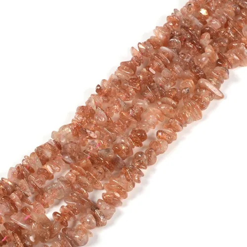 Miniatura 21 de Chips Amber Natural Gemstone Freedom Chips Cuentas sueltas de 0.433-0.472 in para hacer joyas, manualidades, 16 pulgadas Cuarzo Rutilado Dorado