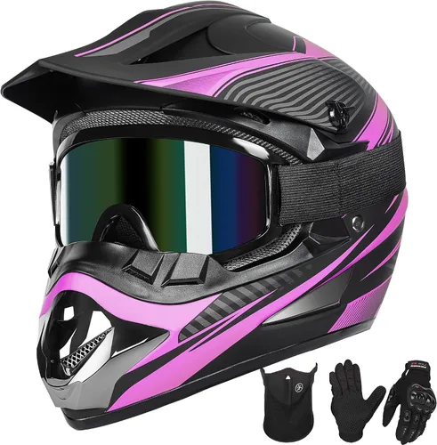 Miniatura 10 de Yesmotor Casco de Motocross Juvenil con Hebilla de Liberación Rápida - Cascos de Motocross para Niños de 8-14, Casco ATV Juvenil