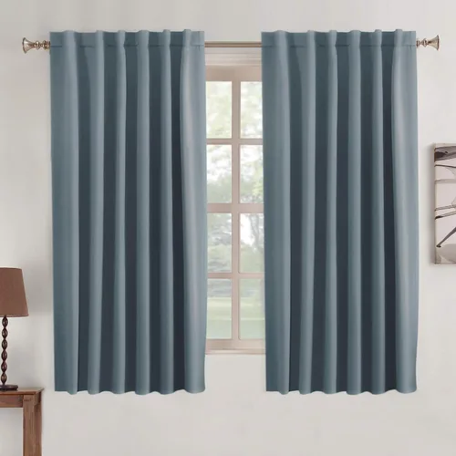 Miniatura 32 de Turquoize Cortinas Opacas para Tratamiento de Ventana con Trabillas Traseras para Sala de Estar/Dormitorio, Tratamientos de Ventana con Aislamiento