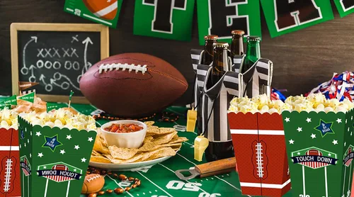 Miniatura 6 de LaVenty Cajas de palomitas de maíz de fútbol Bolsas de recuerdo de fiesta de fútbol Suministros de fiesta de fútbol Bolsas de fiesta de fútbol