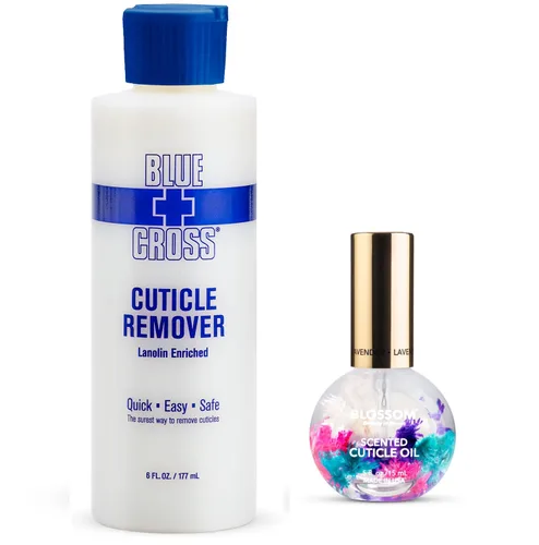Blossom Aceite para cutículas hidratante, hidratante y fortalecedor con aroma a lavanda, 0.42 onzas líquidas + líquido removedor de cutículas
