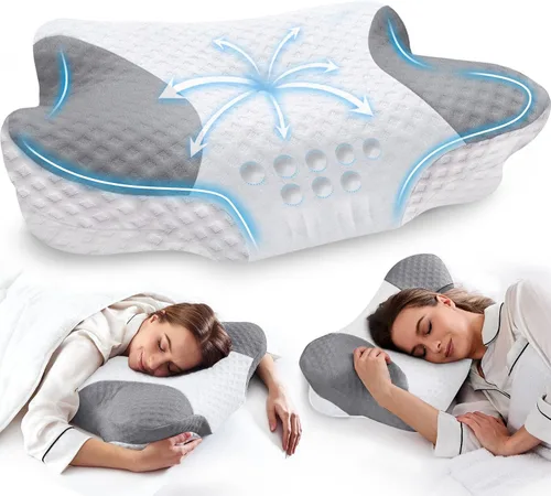 Miniatura 12 de Cervical Neck Pillows for Side Sleeper - 2 Pack Neck Pillows for Pain Relief Contour Memory Foam Pillows Ergonomic Neck Support - Adjustable
