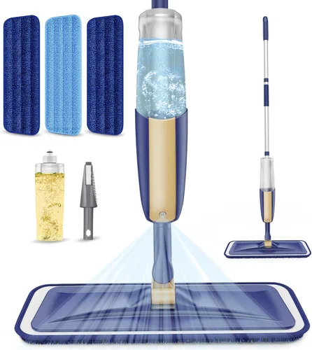 Miniatura 11 de Trapeadores húmedos en aerosol para limpieza de suelos de madera dura: mopa MEXERRIS con 3 almohadillas lavables para Swiffer Powermop - Trapeador