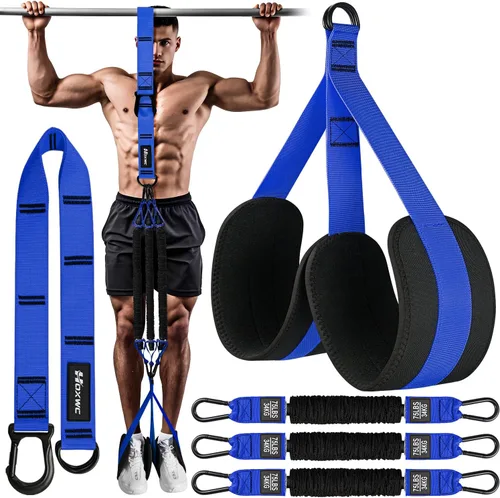 Miniatura 11 de HOXWC Bandas de Asistencia para Flexiones, Banda de Resistencia Ajustable de Alta Resistencia para Flexiones, 3 Bandas de Flexiones, Tejido Cómodo