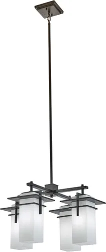 Caterham - Candelabro de 4 luces de 12.75 pulgadas con vidrio de ópalo recubierto de satén en bronce antiguo®