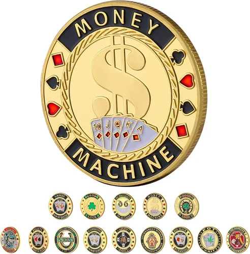 Miniatura 12 de LuluCircle Guardia de póquer, Pesos para póquer, regalos de póquer para hombres, protector de tarjetas de póquer, accesorios de póquer, fichas