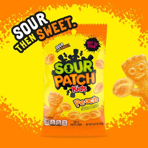 Miniatura 5 de SOUR PATCH KIDS Peach Soft & Chewy Gummy Candy, caramelos a granel, bolsas de 12-8.07 onzas