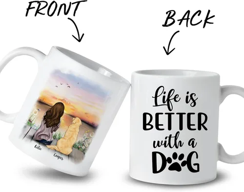 Miniatura 2 de Gossby Taza personalizada – Taza personalizada para perro, taza para mamá, taza para amantes de los perros, taza para mascotas, taza de café