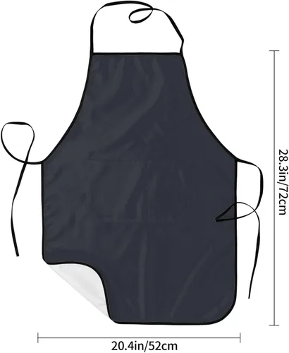 Miniatura 4 de Delantal unisex con cuello ajustable con bolsillos espaciosos y lazos largos