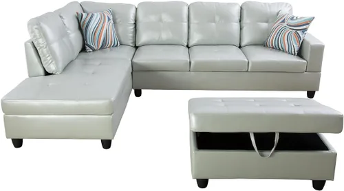 Miniatura 16 de Juego de sofá modular F091-F094 Crema Blanco