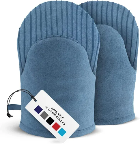Miniatura 14 de Guantes de horno resistentes al calor - Juego de 2 guantes de cocina de silicona, gris