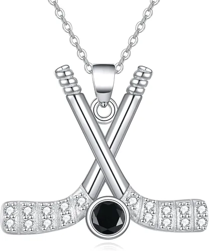 YAFEINI Collar con colgante de plata de ley para violínvioloncheloguitarragolfhockey, joyería de música deportiva para mujeres y niñas