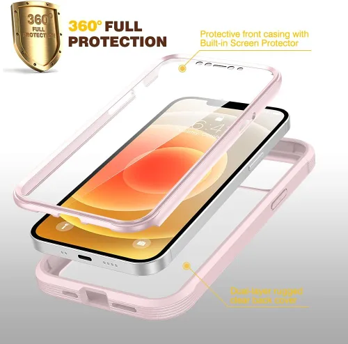Miniatura 476 de Diaclara Funda diseñada para iPhone 16, mejorada [protección completa de la cámara], carcasa resistente de cuerpo completo con protector de pantalla