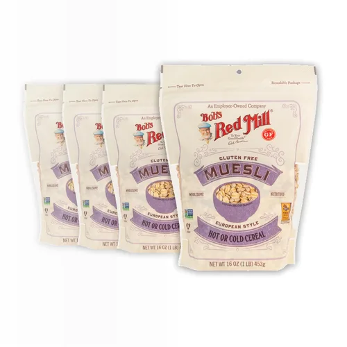 Bob's Red Mill Muesli sin gluten, 16 oz (paquete de 4) – Sin gluten, sin OGM, Kosher