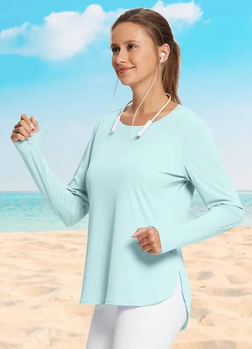 Miniatura 12 de BALEAF - Camisetas de sol de manga larga para mujer, con FPU 50+, para senderismo, ligeras, de secado rápido, protección contra rayos ultravioleta