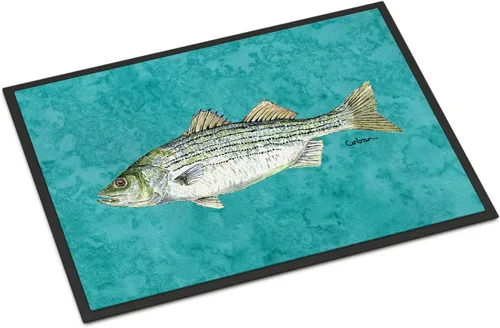 Caroline's Treasures 8720JMAT - Tapete a rayas de 24 x 36 pulgadas, tapete para puerta delantera, para interiores y exteriores, para entrada,