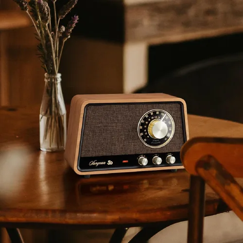 Miniatura 5 de Sangean WR-55 AM/FM/Bluetooth/AUX Radio de gabinete de madera analógica premium edición 50 aniversario