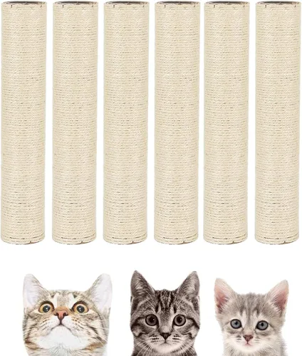 BNOSDM Paquete de 6 piezas de repuesto para árbol rascador M8 de 15 x 2.75 pulgadas para gatos de interior, cuerda de torre, postes de rascado,