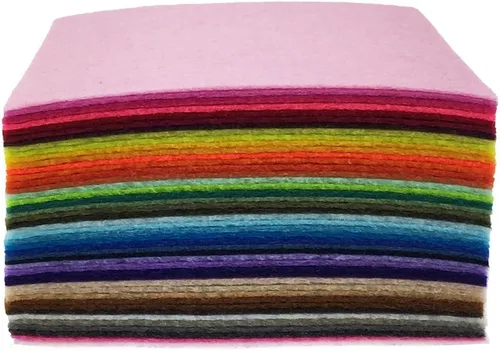 Miniatura 4 de flic-flac 44 piezas de 4 x 4 pulgadas (10 x 10 cm) hojas de tela de fieltro colores variados para costura de parches DIY artesanías 1 mm de grosor