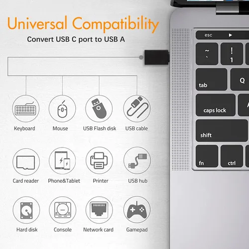 Miniatura 2 de Adaptador USB C a USB 3.0, paquete de 4 adaptadores USB C a A macho a hembra compatibles con MacBook 2018 2017 2016, Samsung Galaxy Note 8, Galaxy