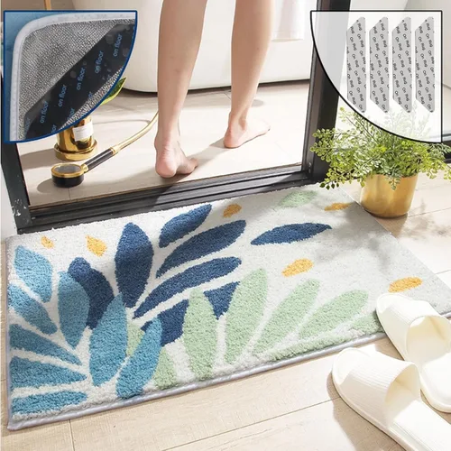 Miniatura 14 de Alfombras de baño de lujo, de 0.78 pulgadas de grosor, extra suaves, absorbentes, no se desprende, se lavan a máquina, alfombra de felpa lanuda Aa001