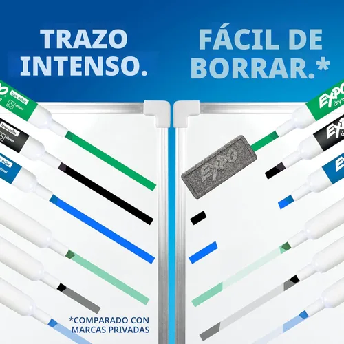 Miniatura 7 de EXPO Marcadores de borrado en seco, tinta de bajo olor, negro, punta fina, 36 unidades, se borran fácilmente, ideal para aula, hogar, oficina