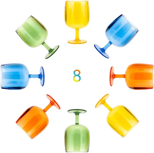 Miniatura 13 de KOXIN-KARLU Vasos acrílicos clásicos apilables de plástico de 12 onzas, juego de 6 vasos transparentes