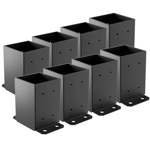 Miniatura 10 de SPACEEUP Base de Poste 4x4 2 Piezas, Tamaño Interior 3.6"x3.6" Base de Poste para Terraza, Anclaje de Poste Resistente con Recubrimiento en Polvo