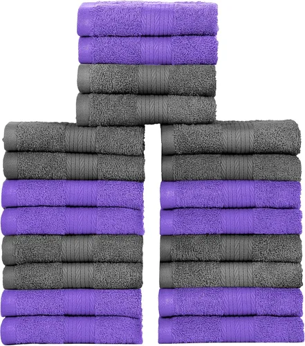 Miniatura 9 de Ample Decor Juego de 12 toallas de baño de 600 GSM, 100% algodón, 4 toallas de baño, 4 toallas de mano, 4 paños de lavado, absorbentes y suaves