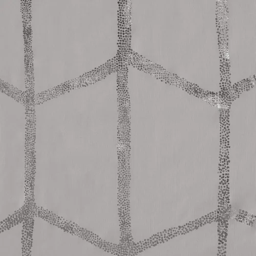 Miniatura 2 de Intelligent Design - Cortina de ducha Raina, estampado geométrico, lavable a máquina, moderna, para el cuarto de baño, estilo metalizado Gris
