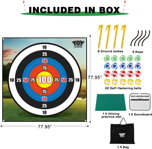 Miniatura 9 de TOY Life Chipping - Tapetes de práctica de golf, juego de golf, tapete de entrenamiento para interiores y exteriores, para adultos, familia, niños