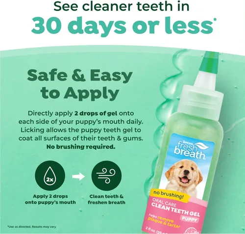Miniatura 3 de TropiClean - Pasta de dientes para perros con aliento fresco, para limpieza de dientes, refrescante del aliento, gel fácil de usar para remover