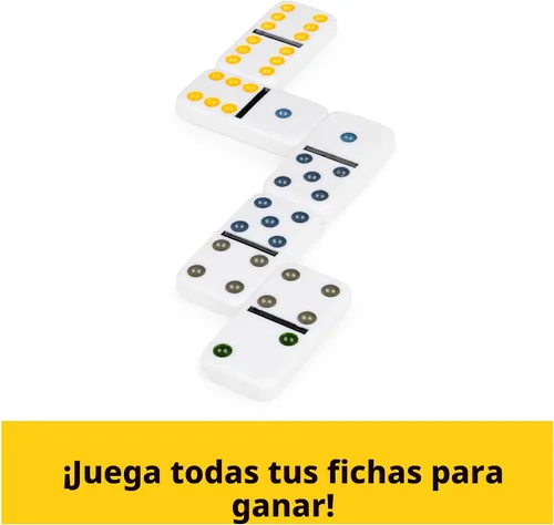 Miniatura 6 de Spin Master Games, juego de dominó de tren mexicano en estuche de transporte de aluminio, incluye trenes coloridos para una noche de juego familiar