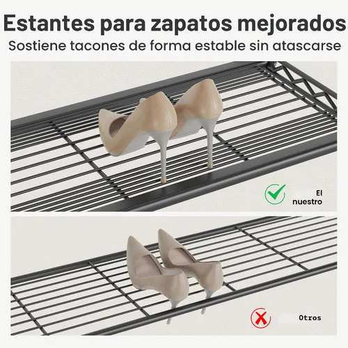 Miniatura 2 de VIPEK S2 Perchero resistente para ropa con estantes para zapatos, perchero independiente con estante para zapatos de 6 niveles, doble barra
