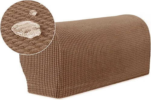 Miniatura 15 de 1 par de fundas elásticas para reposabrazos de sofá, fundas lavables para sillón, extraíbles a prueba de polvo, protector de sofá para brazos, Negro