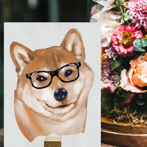 Miniatura 193 de Andaz Press Póster impreso para pared de perro, 8.5 x 11 pulgadas, Bulldog inglés con gafas negras, 1 paquete, regalo de cumpleaños de Navidad, sin