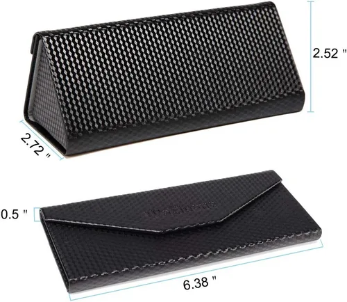 Miniatura 2 de WoEluone Eyeglasses Case Triangle Foldable Glasses Holder Cute Stylish Compact Design Magnet Closure Sunglasses Cases
