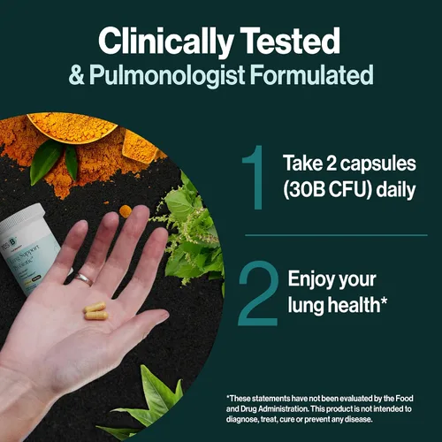 Miniatura 7 de resB Suplemento probiótico de apoyo pulmonar – Suplemento de salud pulmonar para fumadores, salud intestinal, apoyo inmunológico y digestivo