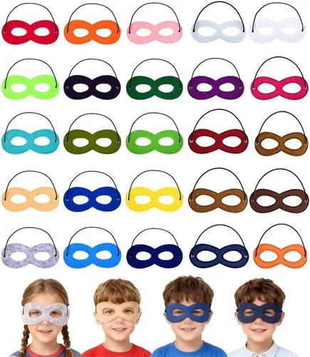Máscaras de superhéroes para fiestas infantiles, cosplay, disfraces de superhéroe, máscaras de ojos para Halloween, Navidad, cumpleaños, 25 unidades