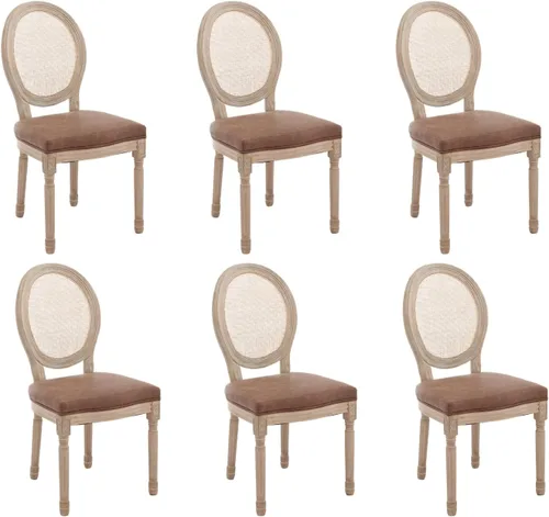 Miniatura 19 de chairus Juego de 2 Sillas de Comedor Estilo Granja Sillas de Comedor de Casa de Campo Francés Sillas Tapizadas de Tela Vintage con Respaldo Redondo