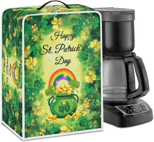 Miniatura 48 de Funda para cafetera, poliéster, azul, se adapta a la mayoría de máquinas de café estándar, protector resistente al polvo, huellas dactilares