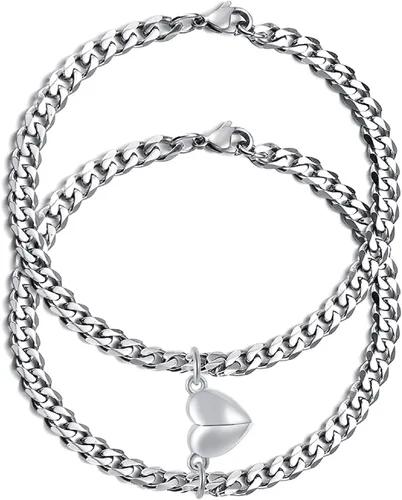 Miniatura 16 de TempBeau Pulsera para Pareja - Pulsera de Identificación Personalizada con Grabado Personalizado, Pulsera de Cuerda Trenzada para Él y Ella