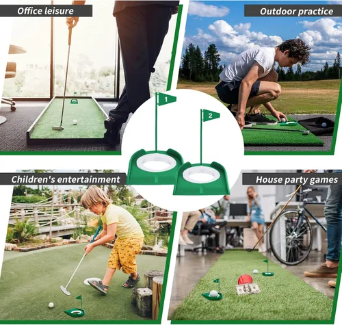 Miniatura 7 de Sotiff 9 Pack Golf Putting Cup and Flag Plastic Golf Hole Training Aids Training Putters for Indoor Outdoor Men Women Office Backyard Garage