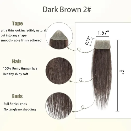 Miniatura 3 de Reemplazo de cabello humano con cicatrices, quemaduras accidentales sin vello para hombres y mujeres, pérdida de línea de cabello, cinta recta
