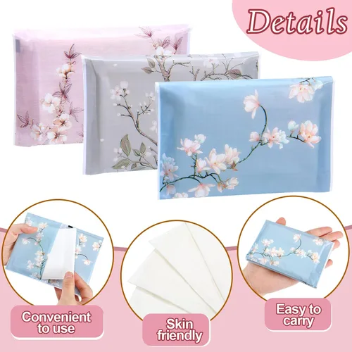 Miniatura 3 de PerKoop Paquete de 100 pañuelos de bolsillo para viajes, pequeños pañuelos faciales tamaño cartera, papel higiénico para viajes, suministros