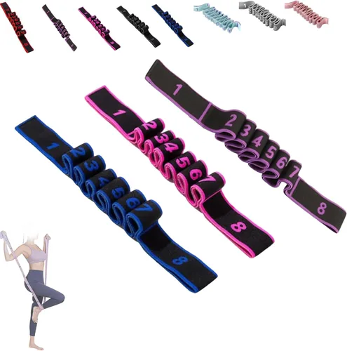 Bandas de resistencia de fitness, banda de resistencia de fitness con asa para estiramiento y yoga, banda de resistencia elástica de número,