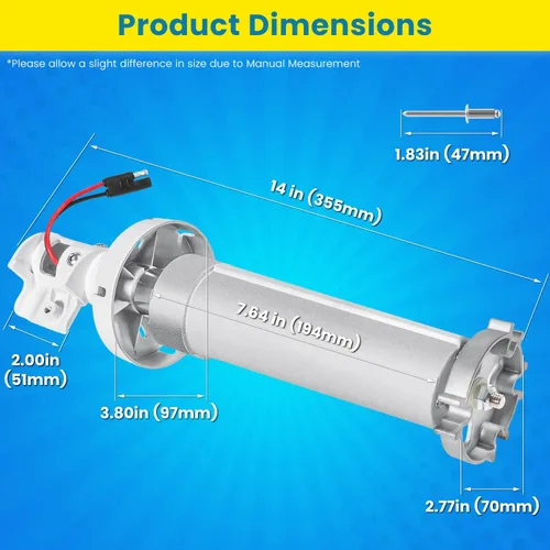Miniatura 6 de Reemplazo para DOMETIC 3310423.209B Ensamblaje de Torsión Rh Blanco para Motor de Toldo de Patio de RV 9100 de 12V CC 910 915 916 917