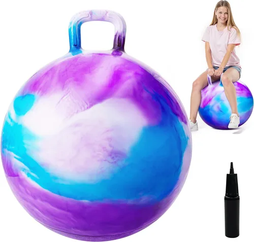 Miniatura 10 de PlayZap Pelotas Saltarinas para Niños de 3-8 Años, Pelota Rebotante de 18 Pulgadas con Asa, Saltarina Inflable de 18", Juguetes de Salto de 45cm