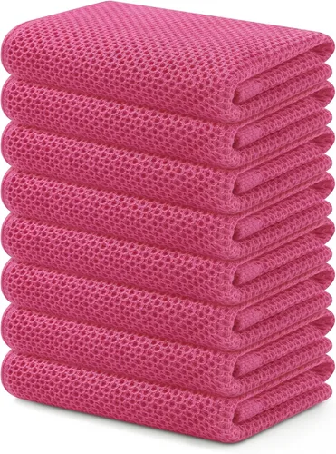 Miniatura 47 de Kitinjoy - Paños de cocina de 100 % algodón, tela de tejido gofrado, paño de limpieza ultrasuave, absorbente y de secado rápido. Gris Oscuro
